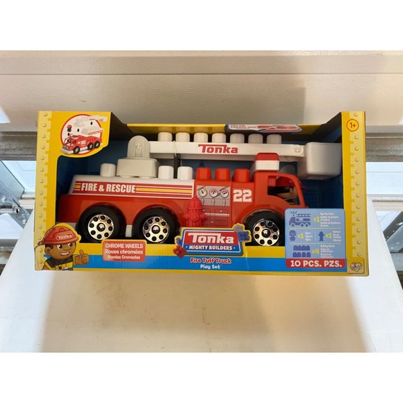 Tonka Mighty Builders Lights 'N Sounds Fire Tuff Truck Play Set - 10 pcs New - Picture 3 of 11